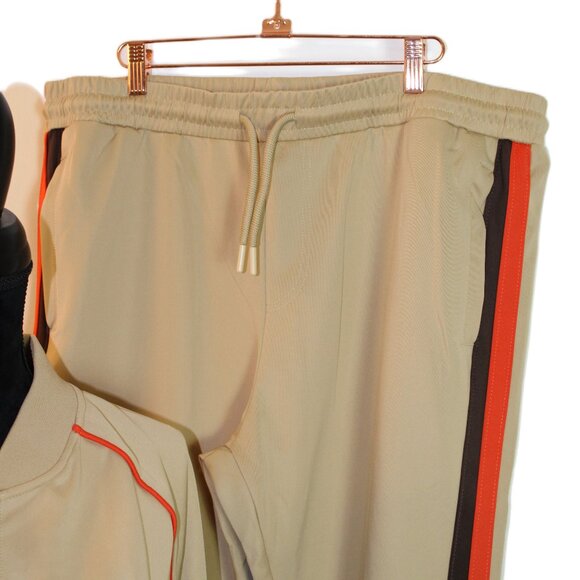 Jian Wang Tracksuit Long Sleeve Jogging Suit 2 Piece Size 2XL Tan - Picture 9 of 12